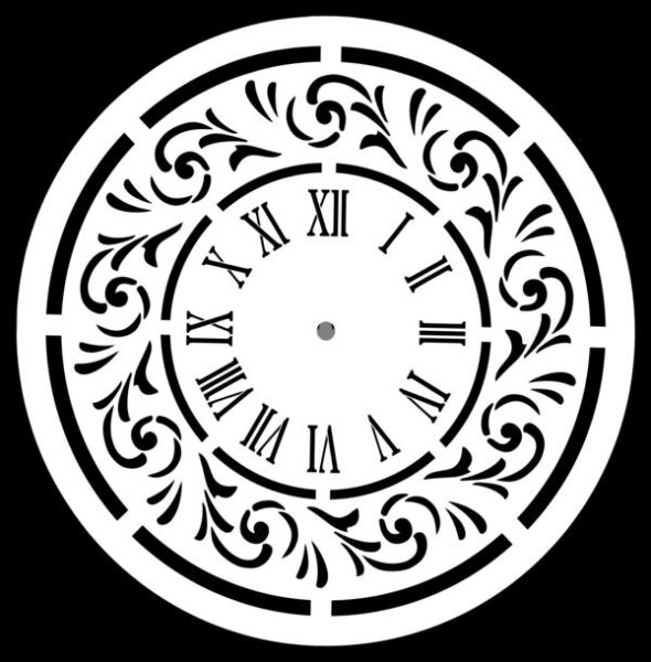 Stencil "Wonderland Clock" - 80 x 80 cm