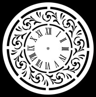 Stencil &quot;Wonderland Clock&quot; - 80 x 80 cm