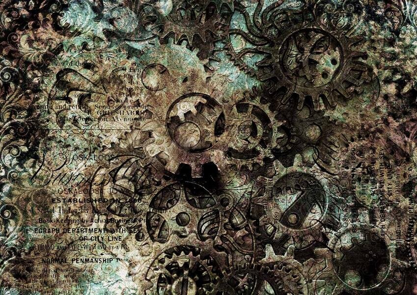 Gear Abstract Design Decoupage Queen