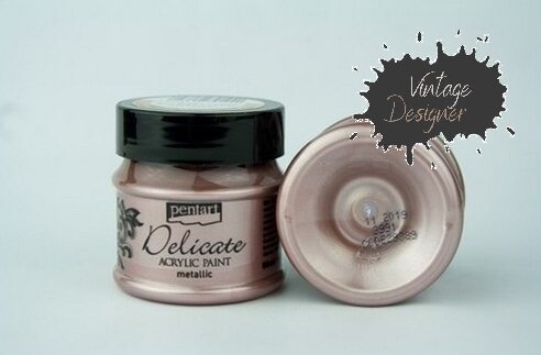 Delicate metallic acrylic paint - 50ml rose gold -