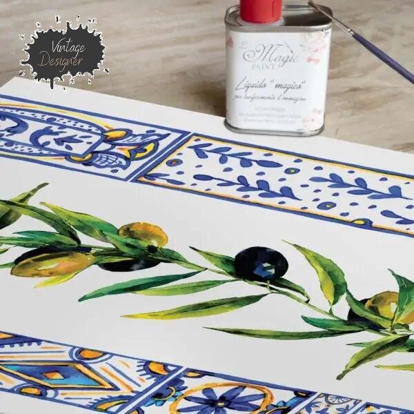Magic Paint SICILIA TIME "Olives Border" 28x40cm