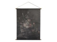 Canvas for hanging w. floral print  H97/L76 cm