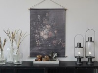 Canvas for hanging w. floral print  H97/L76 cm